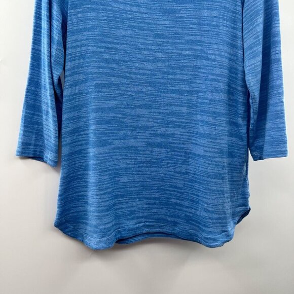 Croft & Barrow Women's Cowl Neck 3/4 Sleeve Top Blue Size Small - Picture 2 of 8